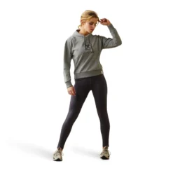 Ariat Women's Just Hoodie Heather Grey -Equestrian Supplies Shop S23 WMS ENGL 10043443 full20 20Copy 2