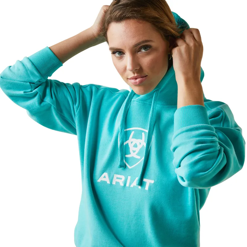Ariat Women's Just Hoodie Heather Pool Blue 7 Ariat Women's Just Hoodie Heather Pool Blue - Image 5