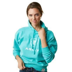 Ariat Women's Just Hoodie Heather Pool Blue 11 Ariat Women's Just Hoodie Heather Pool Blue -Equestrian Supplies Shop S23 WMS ENGL 10043444 detail02