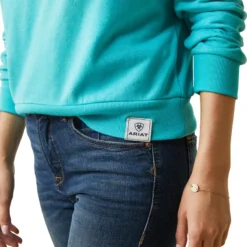 Ariat Women's Just Hoodie Heather Pool Blue 13 Ariat Women's Just Hoodie Heather Pool Blue -Equestrian Supplies Shop S23 WMS ENGL 10043444 detail03