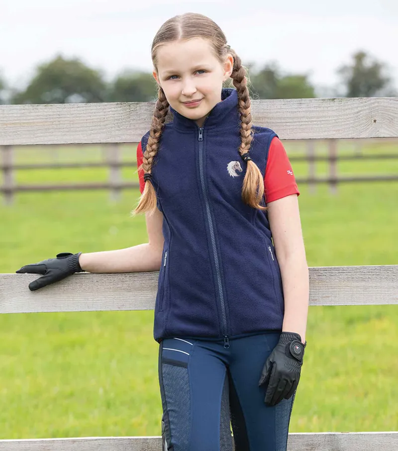 Premier Equine Sellia Girls Fleece Riding Gilet Navy 3 Premier Equine Sellia Girls Fleece Riding Gilet Navy