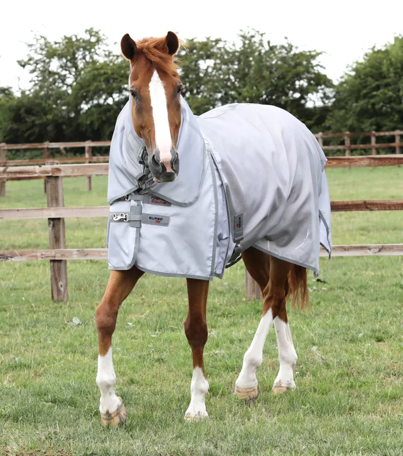 Premier Equine Super Lite Fly Rug With Surcingles Silver 3 Premier Equine Super Lite Fly Rug With Surcingles Silver