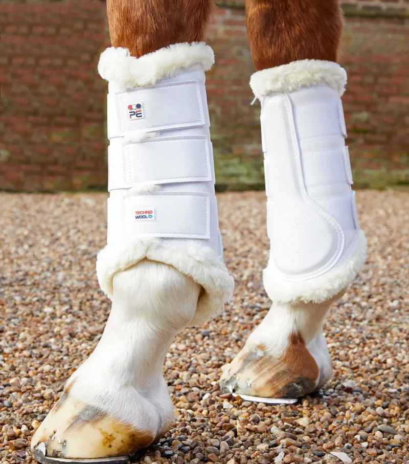 Premier Equine Techno Wool Brushing Boots White 3 Premier Equine Techno Wool Brushing Boots White