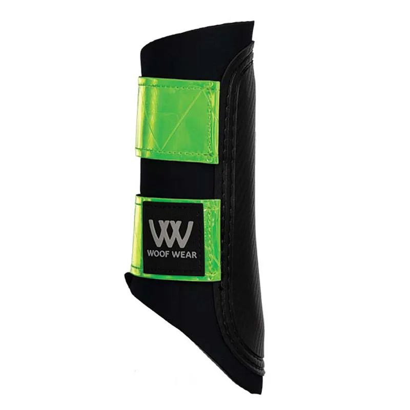 Woof Wear Reflective Club Brushing Boot Hi Viz Lime 3 Woof Wear Reflective Club Brushing Boot Hi Viz Lime