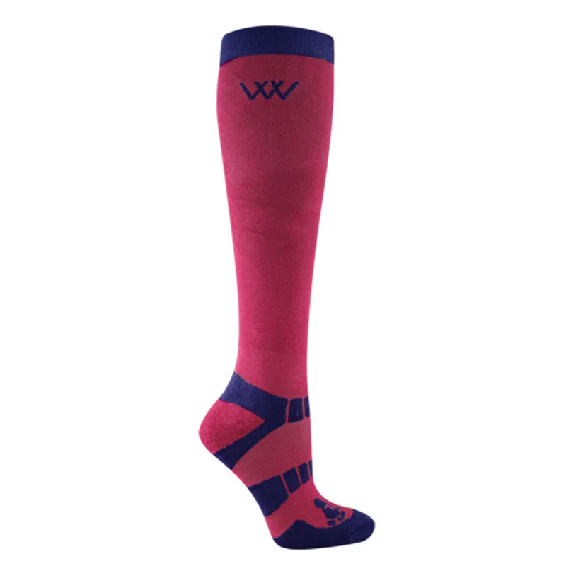 Woof Wear Winter Riding Sock Shiraz/Navy 3 Woof Wear Winter Riding Sock Shiraz/Navy