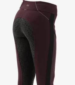 Premier Equine Astrid Girls Full Seat Gel Pull On Riding Tights Wine -Equestrian Supplies Shop astrid girls full seat gel pull on riding tights wine