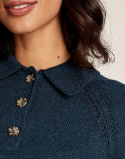 Joules Women's Mia Collared Pointelle Jumper - French Navy 10 Joules Women's Mia Collared Pointelle Jumper - French Navy -Equestrian Supplies Shop cdn.joules 143