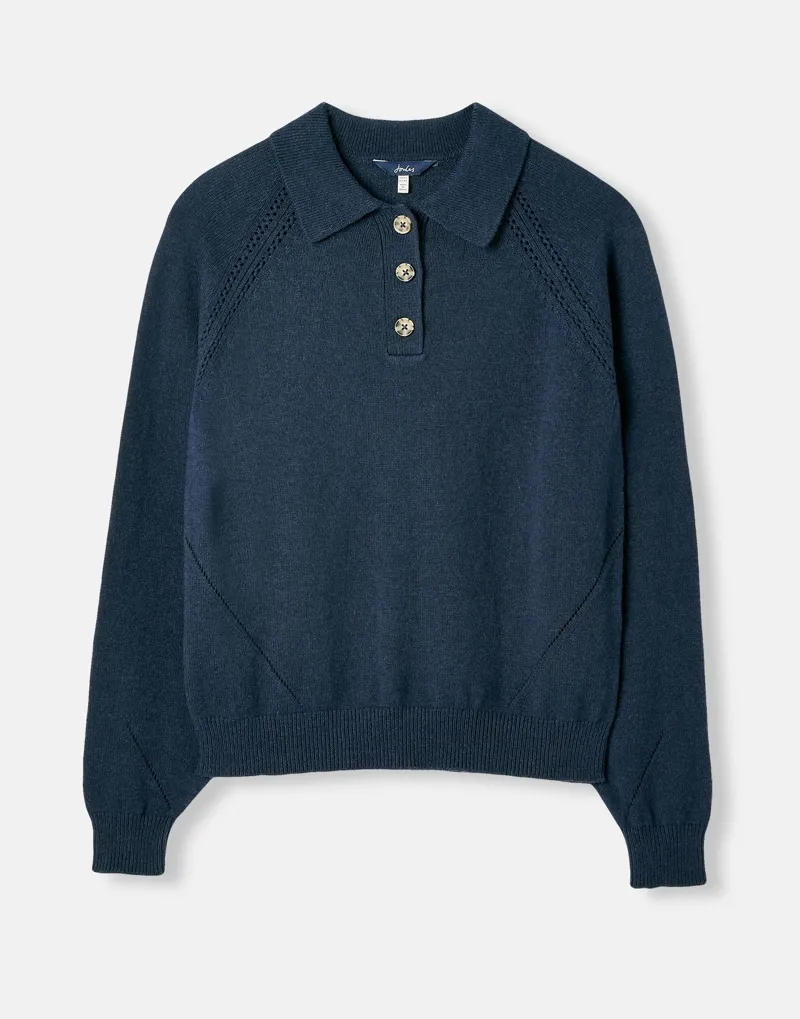 Joules Women's Mia Collared Pointelle Jumper - French Navy 8 Joules Women's Mia Collared Pointelle Jumper - French Navy - Image 6