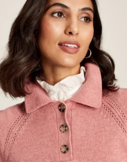 Joules Women's Mia Collared Pointelle Jumper - Pink -Equestrian Supplies Shop cdn.joules 153