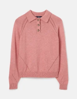 Joules Women's Mia Collared Pointelle Jumper - Pink -Equestrian Supplies Shop cdn.joules 154