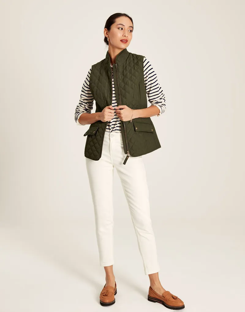 Joules Women's Minx Quilted Gilet - Heritage Green 4 Joules Women's Minx Quilted Gilet - Heritage Green - Image 2
