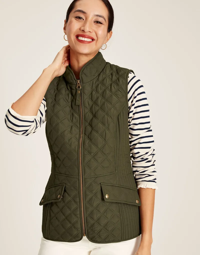 Joules Women's Minx Quilted Gilet - Heritage Green 3 Joules Women's Minx Quilted Gilet - Heritage Green