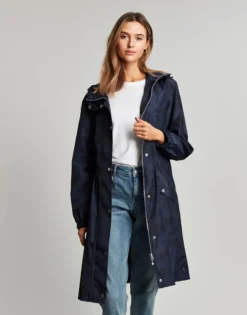 Joules Tenby Packaway Raincoat - French Navy Camo