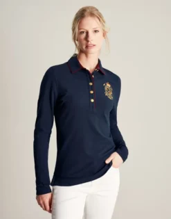 Joules Women's Ashley Long Sleeved Polo - French Navy
