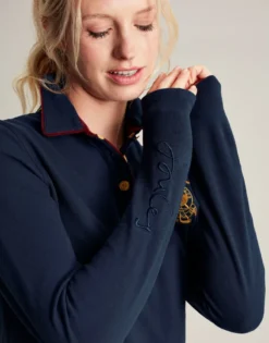 Joules Women's Ashley Long Sleeved Polo - French Navy -Equestrian Supplies Shop cdn.joules 184