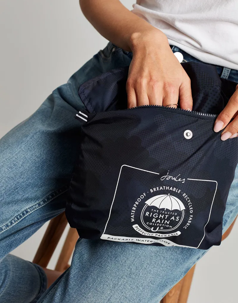 Joules Tenby Packaway Raincoat - French Navy Camo 6 Joules Tenby Packaway Raincoat - French Navy Camo - Image 4