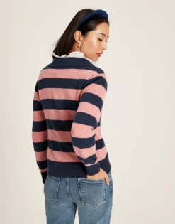 Joules Women's Maddie Striped V-Neck Jumper - Navy Stripe 9 Joules Women's Maddie Striped V-Neck Jumper - Navy Stripe -Equestrian Supplies Shop cdn.joules 216