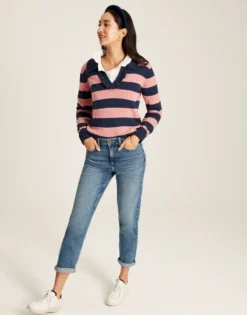 Joules Women's Maddie Striped V-Neck Jumper - Navy Stripe 10 Joules Women's Maddie Striped V-Neck Jumper - Navy Stripe -Equestrian Supplies Shop cdn.joules 217
