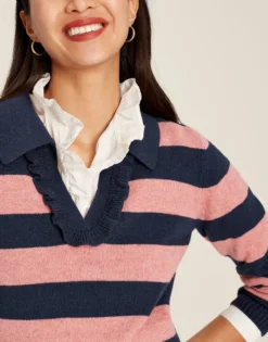 Joules Women's Maddie Striped V-Neck Jumper - Navy Stripe 11 Joules Women's Maddie Striped V-Neck Jumper - Navy Stripe -Equestrian Supplies Shop cdn.joules 218