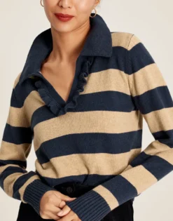 Joules Women's Maddie Striped V-Neck Jumper - Oat Stripe 9 Joules Women's Maddie Striped V-Neck Jumper - Oat Stripe -Equestrian Supplies Shop cdn.joules 221