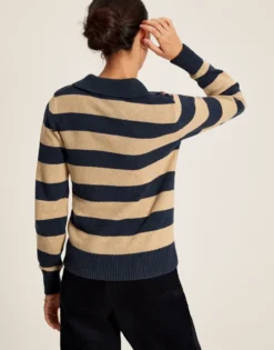 Joules Women's Maddie Striped V-Neck Jumper - Oat Stripe 10 Joules Women's Maddie Striped V-Neck Jumper - Oat Stripe -Equestrian Supplies Shop cdn.joules 222