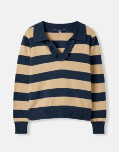 Joules Women's Maddie Striped V-Neck Jumper - Oat Stripe 11 Joules Women's Maddie Striped V-Neck Jumper - Oat Stripe -Equestrian Supplies Shop cdn.joules 223