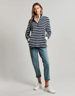 Joules Pip Stripe Zip Front Top - Navy Creme Stripe 12 Joules Pip Stripe Zip Front Top - Navy Creme Stripe -Equestrian Supplies Shop cdn.joules 41