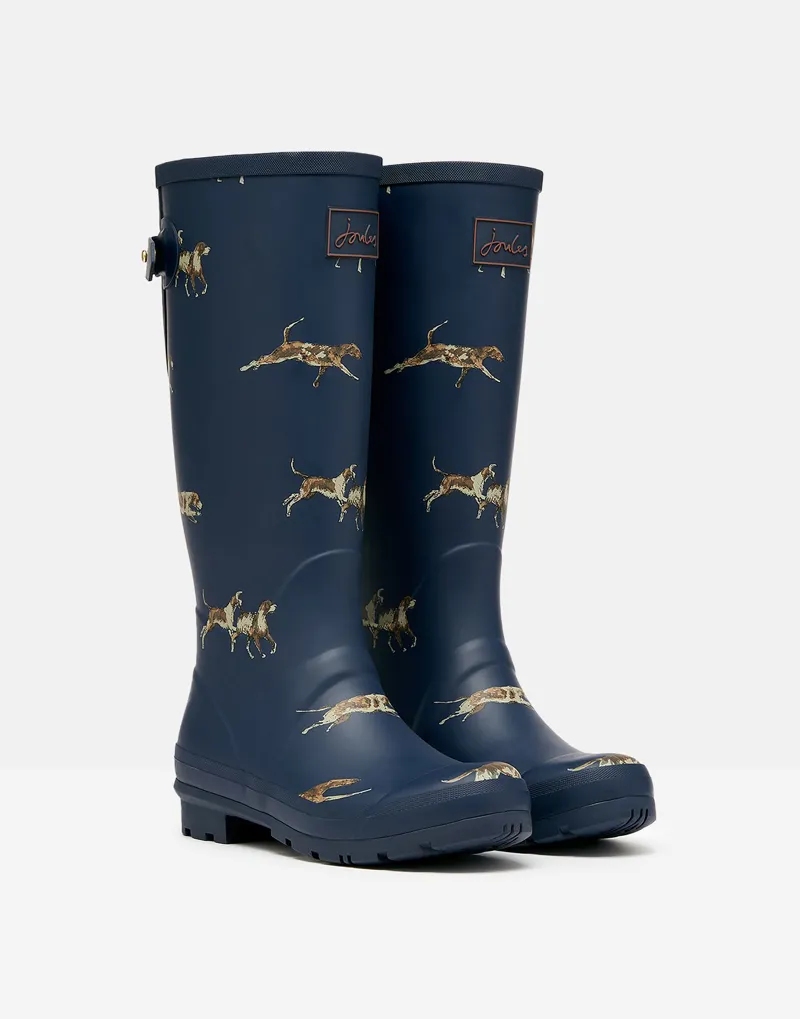 Joules Women's Welly Print Wellies - Navy Dogs 3 Joules Women's Welly Print Wellies - Navy Dogs
