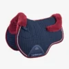 Premier Equine CC Merino Wool European Saddle Pad - GP/Jump Navy/Burgundy Wool 2 Premier Equine CC Merino Wool European Saddle Pad - GP/Jump Navy/Burgundy Wool -Equestrian Supplies Shop close contact merino wool european saddle pad gp jump square navy burgundy wool