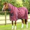 Premier Equine Domus 200g Stable Rug Burgundy -Equestrian Supplies Shop domus stable 200g medium weight stable rug burgundy check