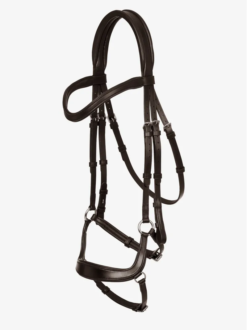 LeMieux Arika Drop Bridle Brown-Silver 3 LeMieux Arika Drop Bridle Brown-Silver
