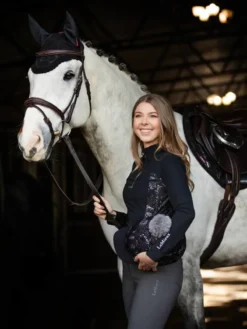 LeMieux Adour Hat Silk Black -Equestrian Supplies Shop it03434 lifestyle adourbaselayer black 4 pt 1