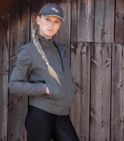 Premier Equine Ladies Pro Sport Waterproof Varsity Riding Jacket Grey