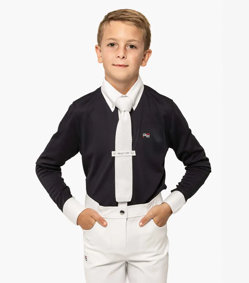 Premier Equine Mini Giulio Boy's Long Sleeve Show Shirt Navy 4 Premier Equine Mini Giulio Boy's Long Sleeve Show Shirt Navy - Image 2