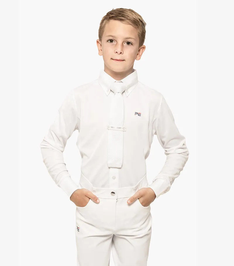 Premier Equine Mini Giulio Boy's Long Sleeve Show Shirt White 4 Premier Equine Mini Giulio Boy's Long Sleeve Show Shirt White - Image 2