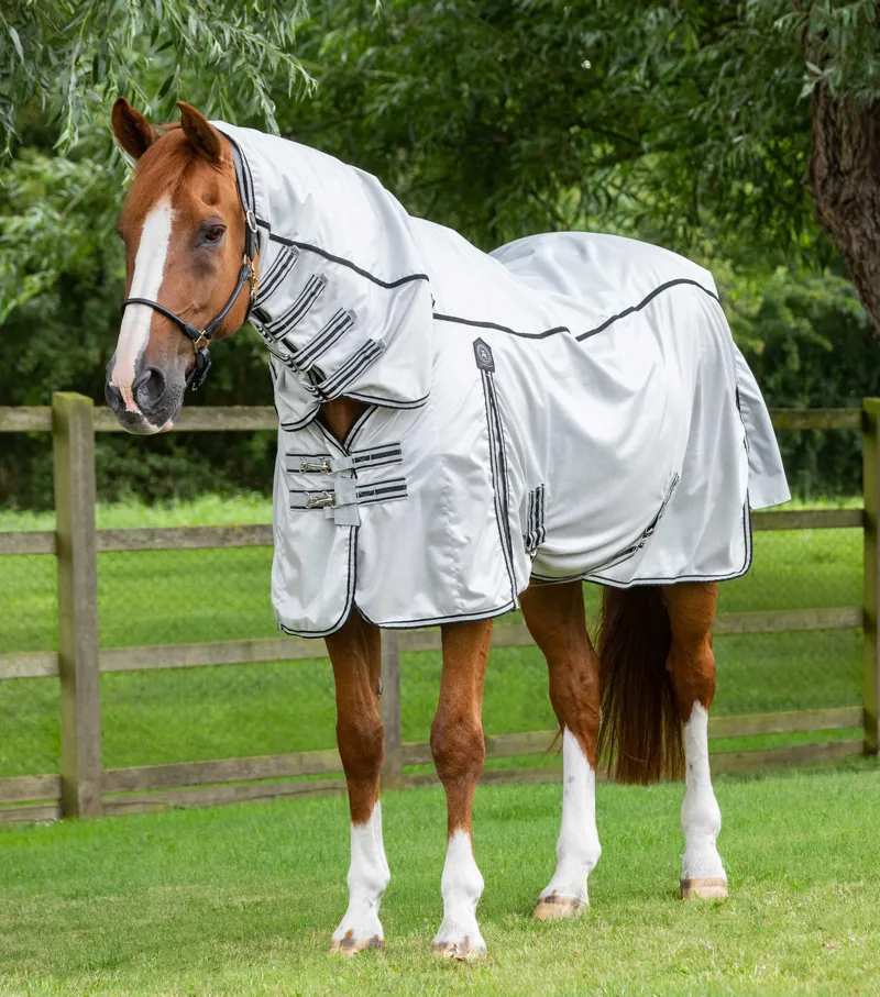 Premier Equine ShowerTex Fly Rug With Surcingles Silver 3 Premier Equine ShowerTex Fly Rug With Surcingles Silver